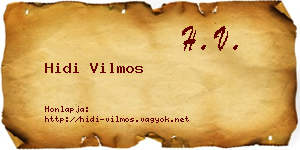 Hidi Vilmos névjegykártya